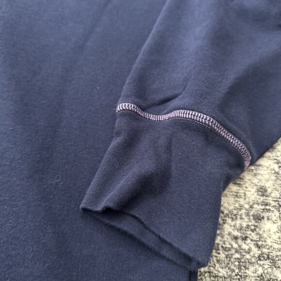 XL Adidas Womens Navy Blue w/ Purple Lining Sweatshirt Crewneck Sweater Oversize - Picture 3 of 11